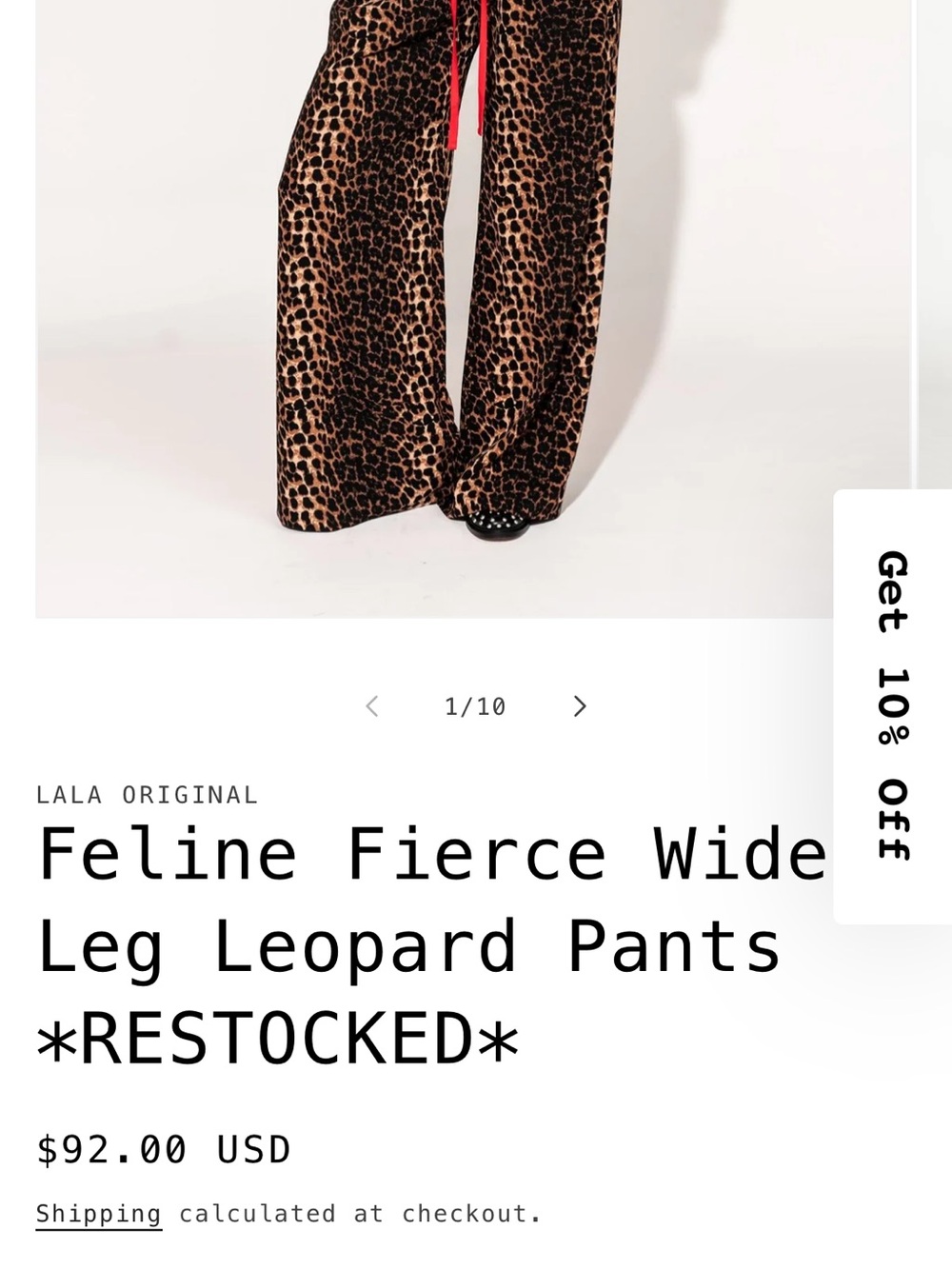 Dressed in LALA Feline Fierce Wide Leg Leopard Pants - Brown Black